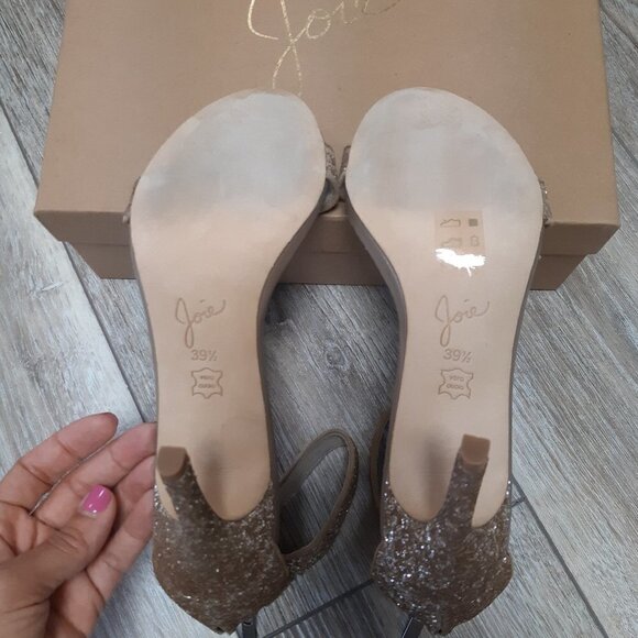 Joie Adriana Sparkly Tan Heels Size 9.5 New in Box - Picture 5 of 11